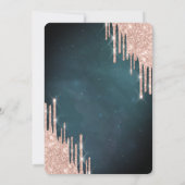 Stijlvol Roos Gold Glitter stuwt dress Quinceañera Kaart (Achterkant)