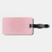 Stijlvol Roos Gold Glitter Trendy Sjabloon Monogra Bagagelabel (Achterkant horizontaal)