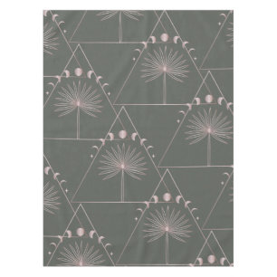 Stijlvol Roos Gold Grey Palm Leaf Moon Phases Art Tafelkleed