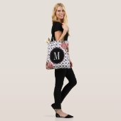 Stijlvol Roos Gold Leopard  Floral Monogram Tote Bag (Op model)