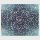 Stijlvol Roos Gold Mandala Blue Nebula Stars Cadeaupapier (Vlak)