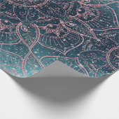 Stijlvol Roos Gold Mandala Blue Nebula Stars Cadeaupapier (Hoek)