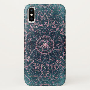 Stijlvol Roos Gold Mandala Blue Nebula Stars Case-Mate iPhone Case