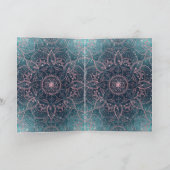 Stijlvol Roos Gold Mandala Blue Nebula Stars Feestdagen Kaart (Binnen)