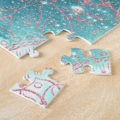 Stijlvol Roos Gold Mandala Blue Nebula Stars Legpuzzel (Zijkant)