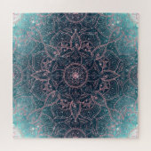 Stijlvol Roos Gold Mandala Blue Nebula Stars Legpuzzel (Horizontaal)