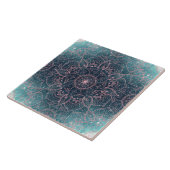 Stijlvol Roos Gold Mandala Blue Nebula Stars Tegeltje (Zijkant)