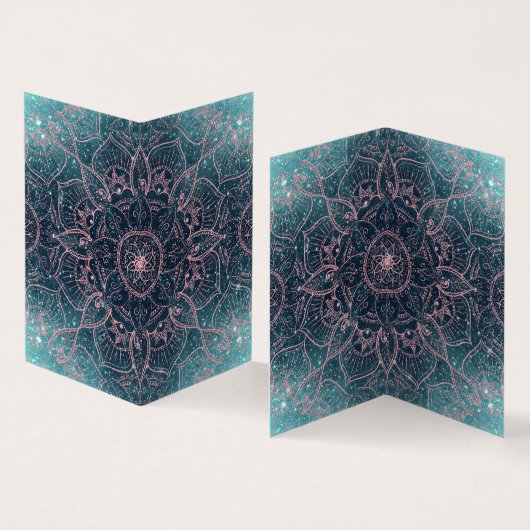Stijlvol Roos Gold Mandala Blue Nebula Stars Visitekaartje (Binnen en buitenkant)