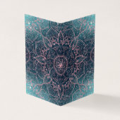 Stijlvol Roos Gold Mandala Blue Nebula Stars Visitekaartje (Buitenkant)