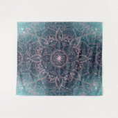 Stijlvol Roos Gold Mandala Blue Nebula Stars Wandkleed (Voorkant (horizontaal))