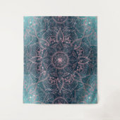 Stijlvol Roos Gold Mandala Blue Nebula Stars Wandkleed (Voorkant)