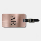 Stijlvol Roos Gold Metal 2 Monogram Initiaal Bagagelabel (Voorkant horizontaal)