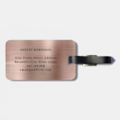 Stijlvol Roos Gold Metal 2 Monogram Initiaal Bagagelabel (Achterkant horizontaal)