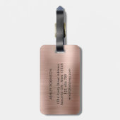 Stijlvol Roos Gold Metal Twee Monogram Initiaal Bagagelabel (Achterkant verticaal)