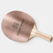 Stijlvol Roos Gold Metallic Monogram Naam Tafeltennisbatje (Zijkant)