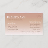 Stijlvol Roos Gold Mirror Monogram Modern Visitekaartje (Achterkant)