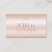 Stijlvol Roos Gold Mirror Monogram Modern Visitekaartje (Voorkant)