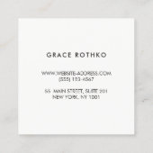 Stijlvol Roos Gold Stripe Brownn Linen Vierkante Visitekaartje (Achterkant)