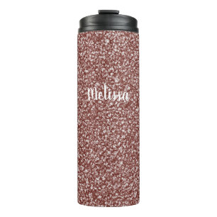 Stijlvol Roos Gold Thermal Tumbler Faux Glitter Thermosbeker
