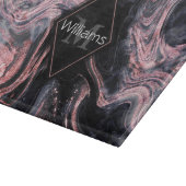 Stijlvol roos goud abstract gemarmerd design snijplank (Hoek)