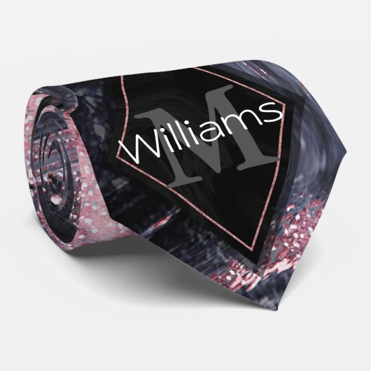 Stijlvol roos goud abstract gemarmerd design stropdas (Opgerold)