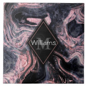 Stijlvol roos goud abstract gemarmerd design tegeltje (Voorkant)