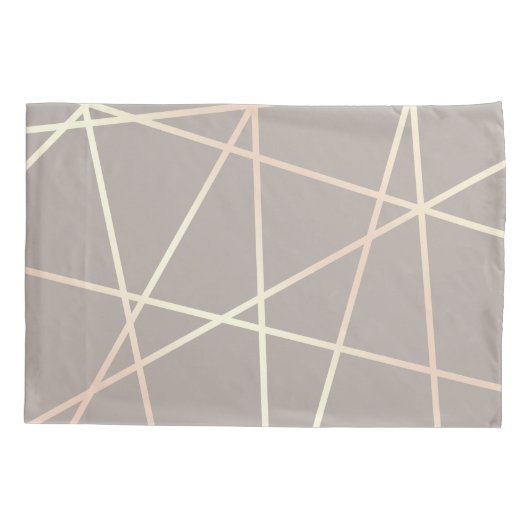 Stijlvol  roos goud & grijs geometrisch kussensloop (Achterkant)