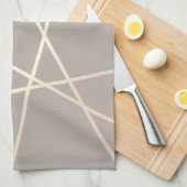 Stijlvol  roos goud & grijs geometrisch theedoek (Quarter Fold)