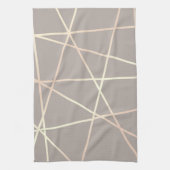 Stijlvol  roos goud & grijs geometrisch theedoek (Verticaal)