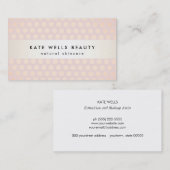 Stijlvol Roos Goud op Roze Polka Dot Pattern Beaut Visitekaartje (Voorkant / Achterkant)