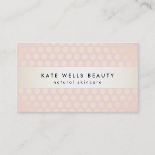 Stijlvol Roos Goud op Roze Polka Dot Pattern Beaut Visitekaartje