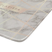 Stijlvol  roos goud & witte marmer snijplank (Hoek)