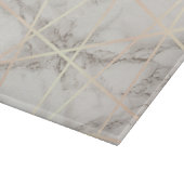 Stijlvol  roos goud & witte marmer snijplank (Hoek)