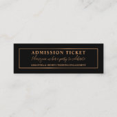 Stijlvol Roos Goud & Zwart, Toegangskaart Mini Visitekaartje (Voorkant)