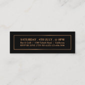 Stijlvol Roos Goud & Zwart, Toegangskaart Mini Visitekaartje (Achterkant)