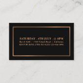 Stijlvol Roos Goud & Zwart, Toegangskaart Visitekaartje (Achterkant)