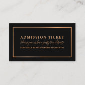 Stijlvol Roos Goud & Zwart, Toegangskaart Visitekaartje (Voorkant)