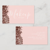 Stijlvol  roos gouden anananas make-up kunstenaar visitekaartje (Voorkant / Achterkant)