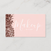 Stijlvol  roos gouden anananas make-up kunstenaar visitekaartje (Voorkant)