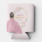 Stijlvol Roos Gouden Waterverf Roos Quinceanera Blikjeskoeler (Achterkant)