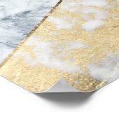 Stijlvol roos gouden zwarte luxe marmer poster (Hoek)