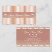 Stijlvol Roos koraal met edeljuwelen Elegant Shimm Visitekaartje (Voorkant / Achterkant)