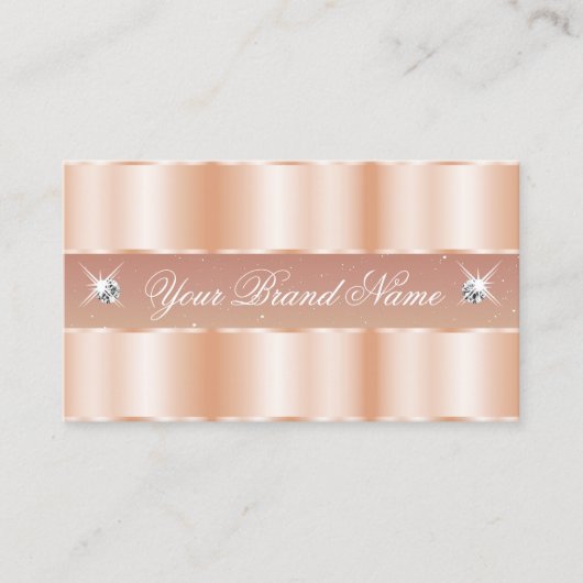 Stijlvol Roos koraal met edeljuwelen Elegant Shimm Visitekaartje (Voorkant)