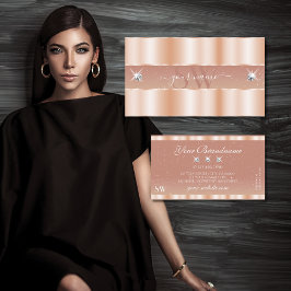 Stijlvol Roos Koraal met juwelen Monogram elegant Visitekaartje