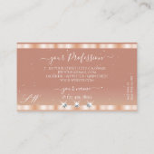 Stijlvol Roos Koraal met peuken Initialen elegant Visitekaartje (Achterkant)