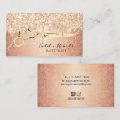 Stijlvol Roos met haarstijlvolle tinten Gold Drive Visitekaartje (Voorkant / Achterkant)