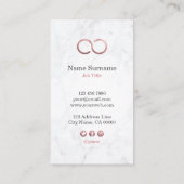 Stijlvol Roos met minimale inktfiniteit Gold Verti Visitekaartje (Achterkant)