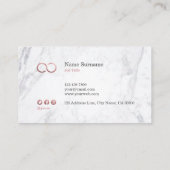 Stijlvol Roos met minimalistisch marmer Infinity G Visitekaartje (Achterkant)