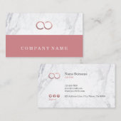 Stijlvol Roos met minimalistisch marmer Infinity G Visitekaartje (Voorkant / Achterkant)
