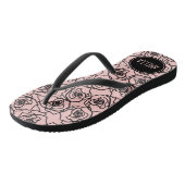 Stijlvol Roos peach & Black Matron of Honor Teenslippers (Schuin)